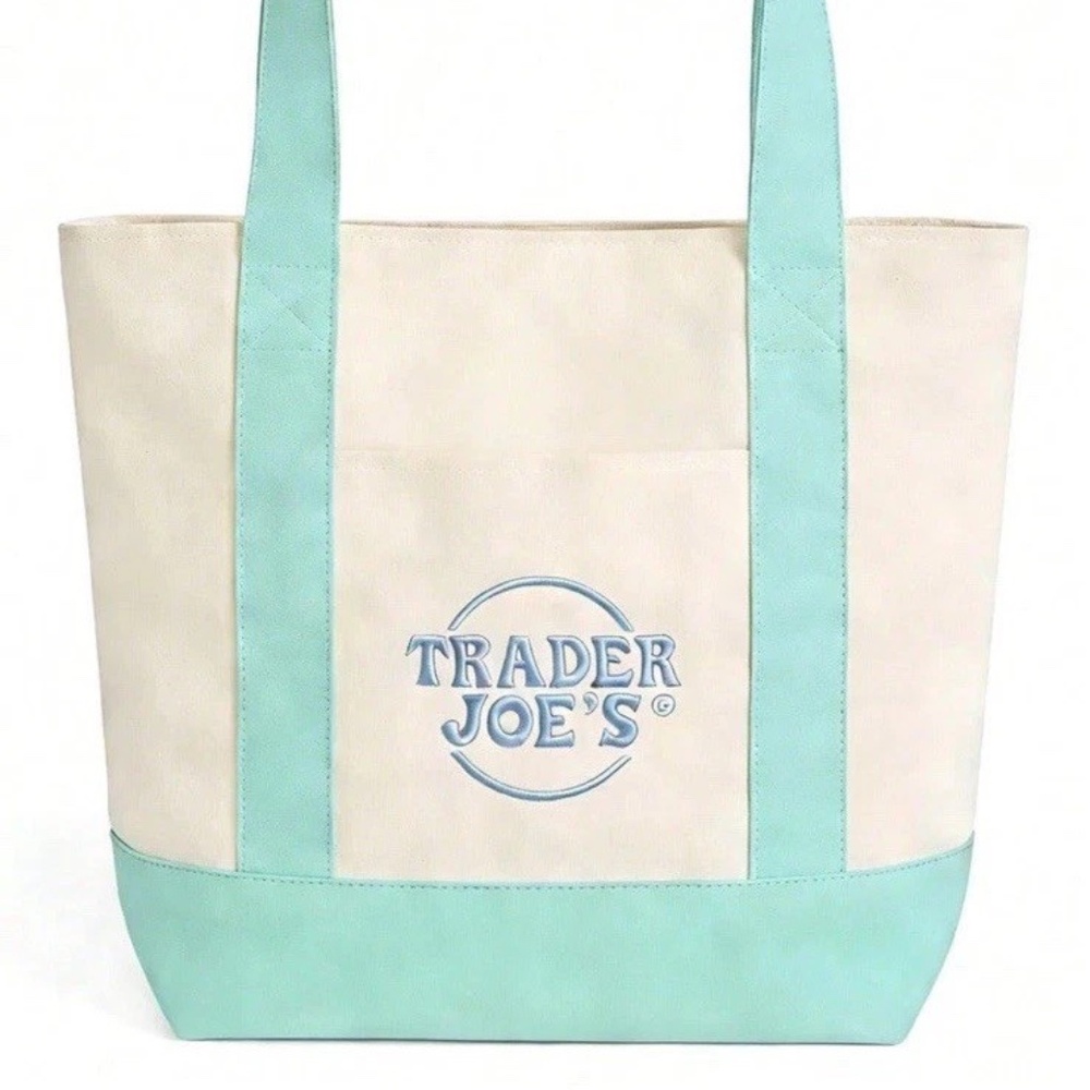 NWT Trader Joe’s Mini Tote Bag Pastel Mint ON HAND READY TO SHIP!